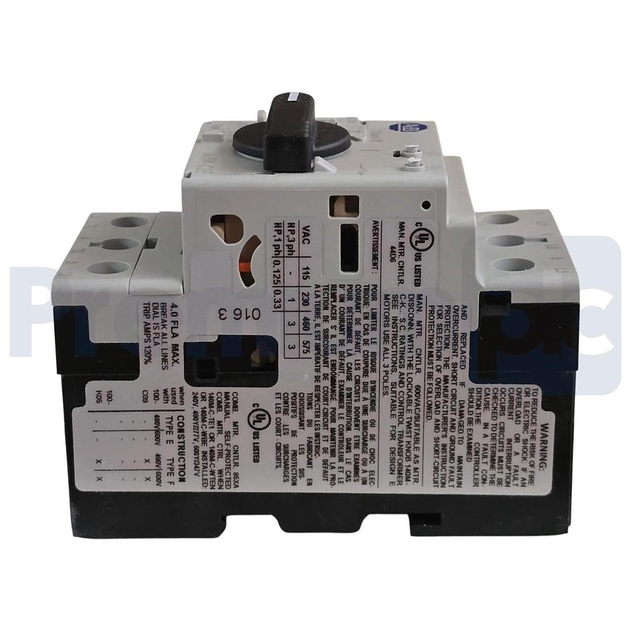 Used Allen Bradley 140M-C2E-B40 /D Motor Protector Circuit Breaker 2.5-4A 3-Pole NEW