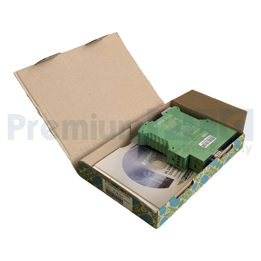 Used PHOENIX CONTACT 2708740 - FL COM SERVER RS485 INTERFACE CONVERTER w/CD-ROM NSMP