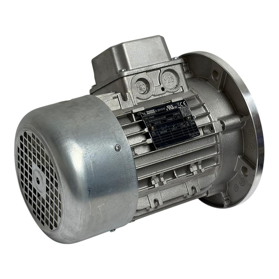 Used Valtaro Motori M80B4 3-Phase AC Electric Motor 0.75kW 1HP B5 Flange New Surplus
