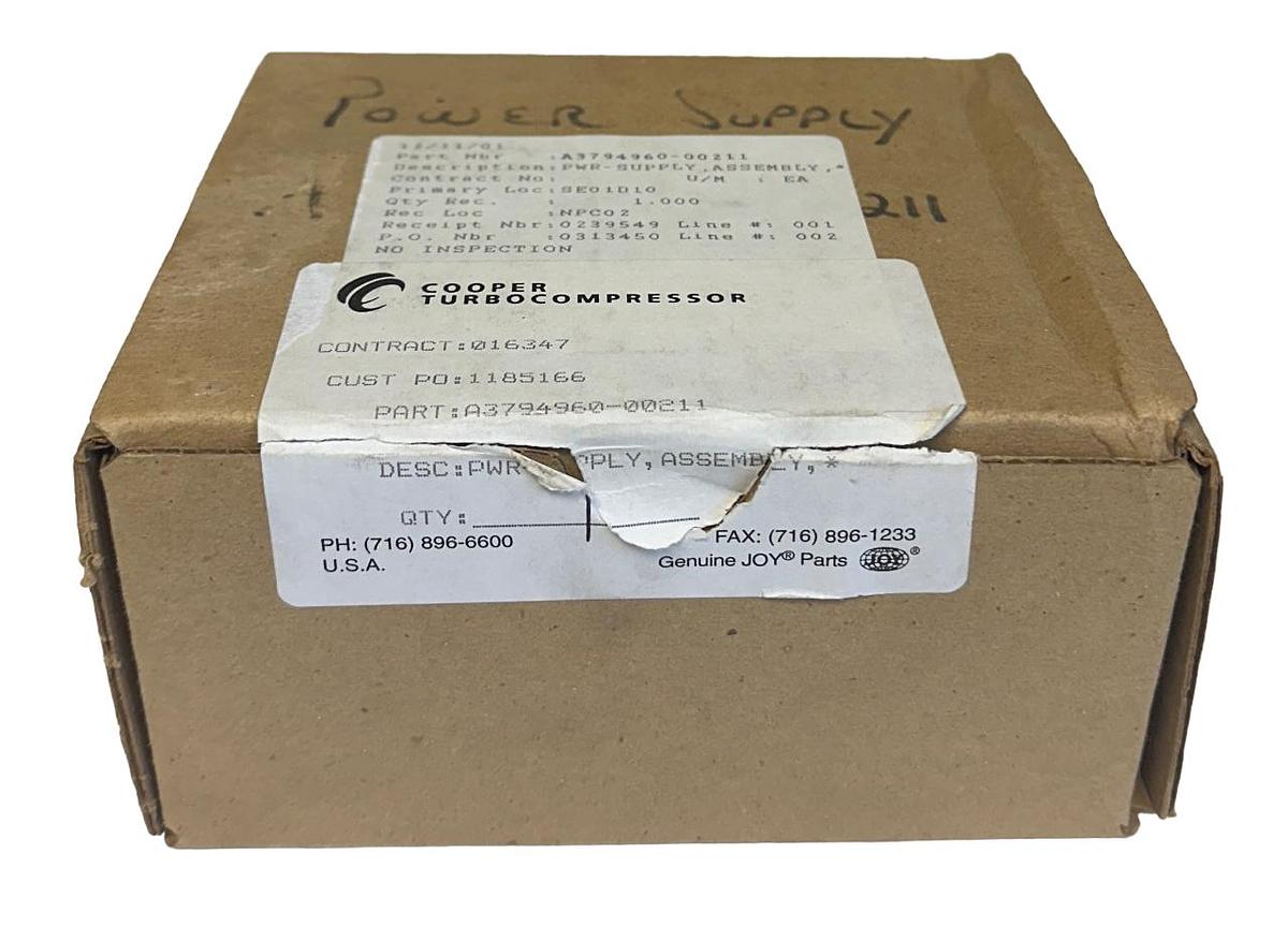 Used COOPER TURBOCOMPRESSOR A3794960-00211 / HC24-2.4-A POWER SUPPLY ASSEMBLY NSMP