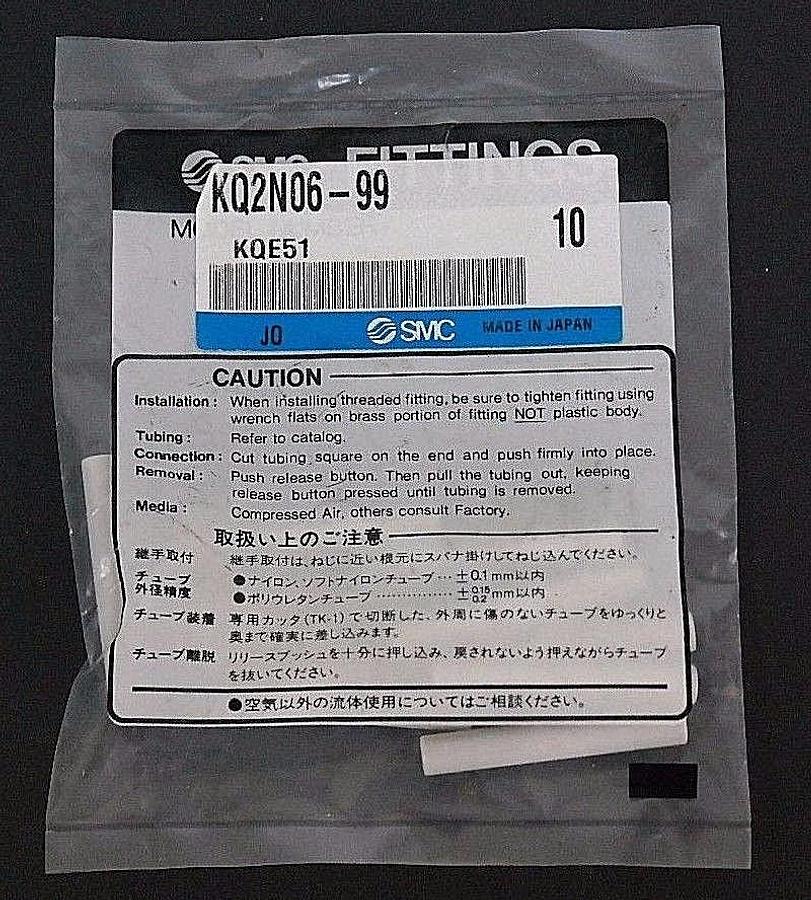 Used BAG OF 10 NEW SMC KQ2N06-99 PLUG-IN MALE ADAPTERS KQ2N0699