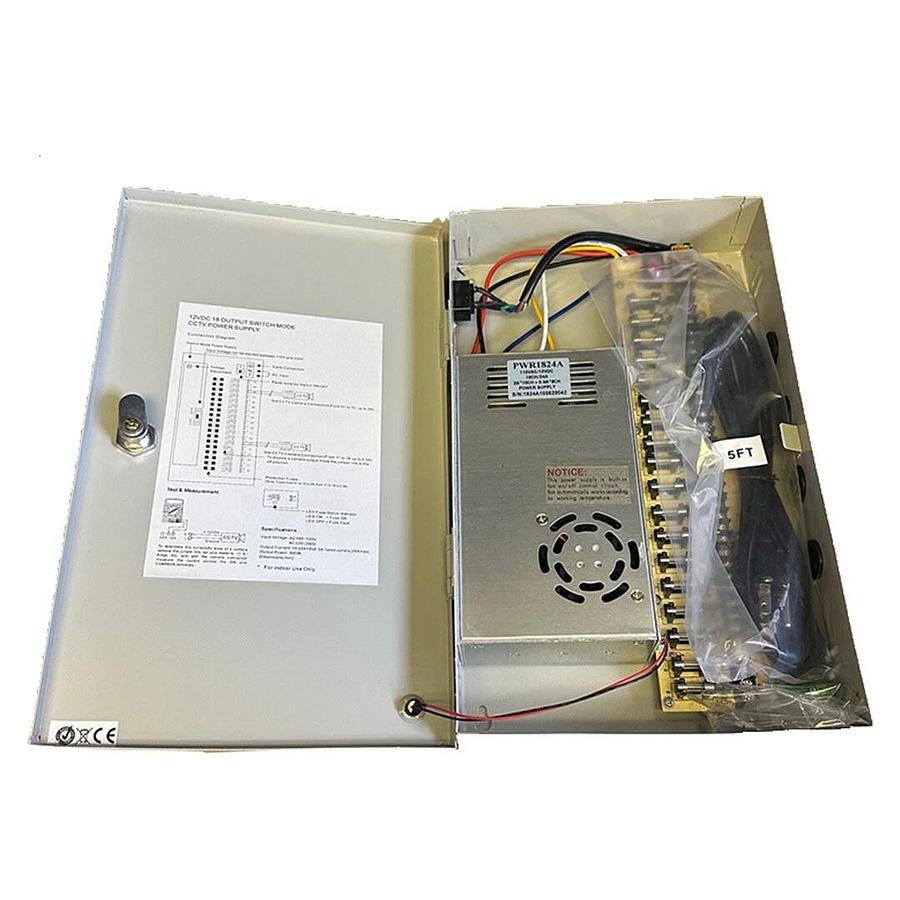 NEW SIGNALVOX PWR1824A 18CH/24A POWER SUPPLY 110VAC/12VDC 2A*10CH+.5A*8CH