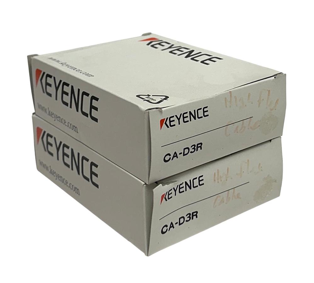 Used 2 KEYENCE CA-D3R / CAD3R LED ILLUMINATION CABLES FLEX-RESISTANT 3M LENGTH NSMP