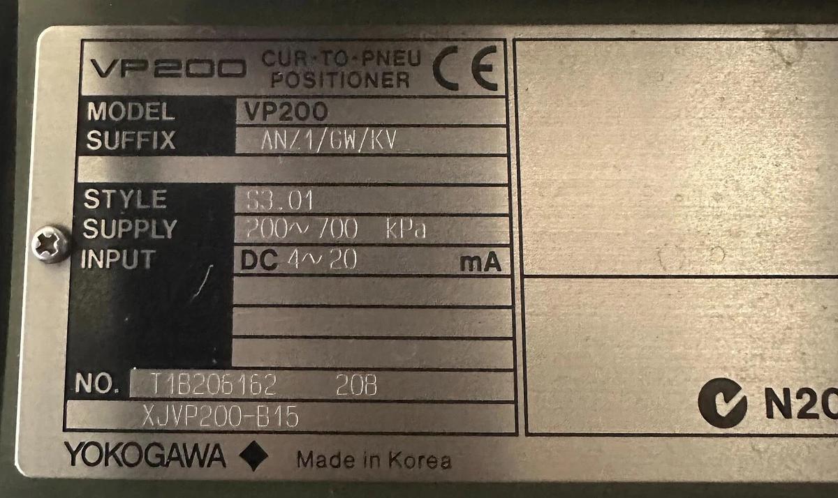 NEW VALTEK GV01 1'' VALVE D4STV12 W/ YOKOGAWA VP200 POSITIONER VP200-ANZ1/GW/KV