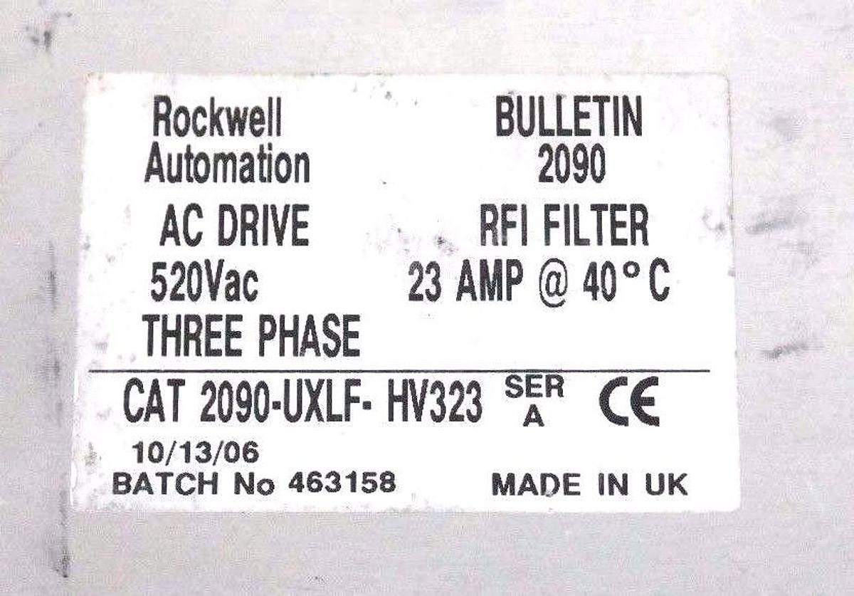 Used ALLEN BRADLEY 2090-UXLF-HV323 AC DRIVE 520VAC, 23AMP, 2090UXLFHV323 SER. A