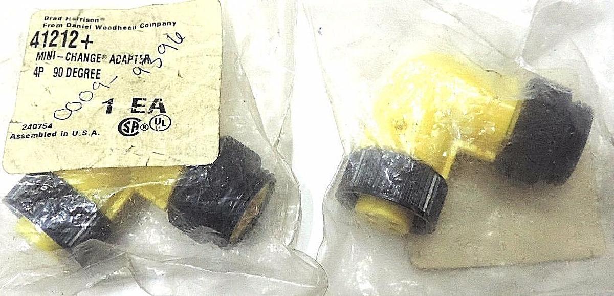 Used LOT OF 2 NEW HARRISON WOODHEAD 41212 CONNECTOR MINI-CHANGE ADAPTERS 4P 90 DEGREE