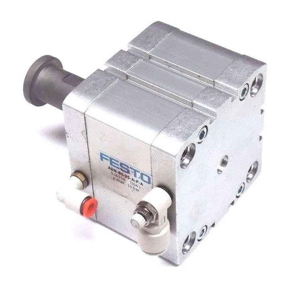 Used FESTO ADN-80-25-A-P-A PNEUMATIC CYLINDER P/N 536356 D641 10BAR MAX PRESSURE