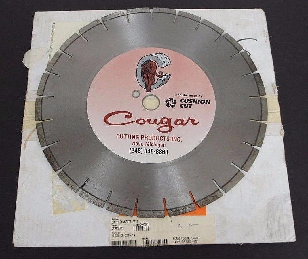 Used NIB COUGAR 541020332 DIAMOND CONCRETE BLADE 14X125 5410