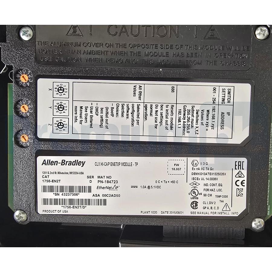 Used Allen Bradley 1756-EN2T /D ControlLogix Hi-Cap ENet/IP Module TP FW 10.007 NSMP