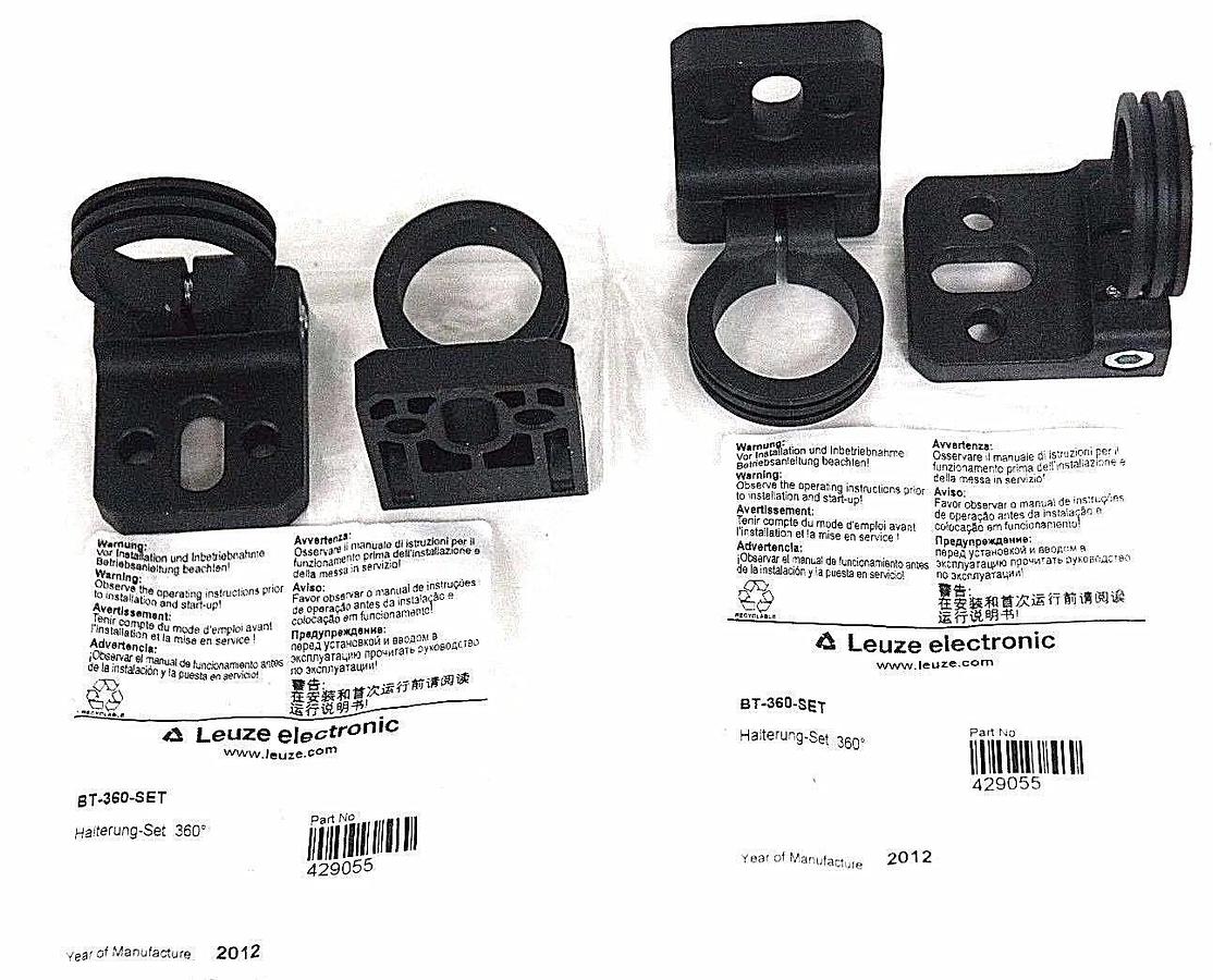 Used NIB LEUZE ELECTRONIC BT-360-SET HOLDER SET PART NO. 429055 - LOT OF 4