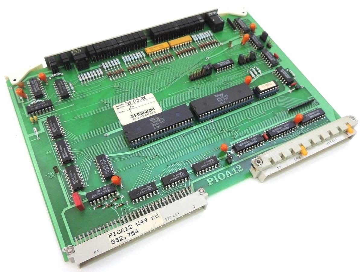 Used HEINEN ELEKTRONIK PIOA12 K49 AB 832.754 PC BOARD 60907-7.4, PIOA