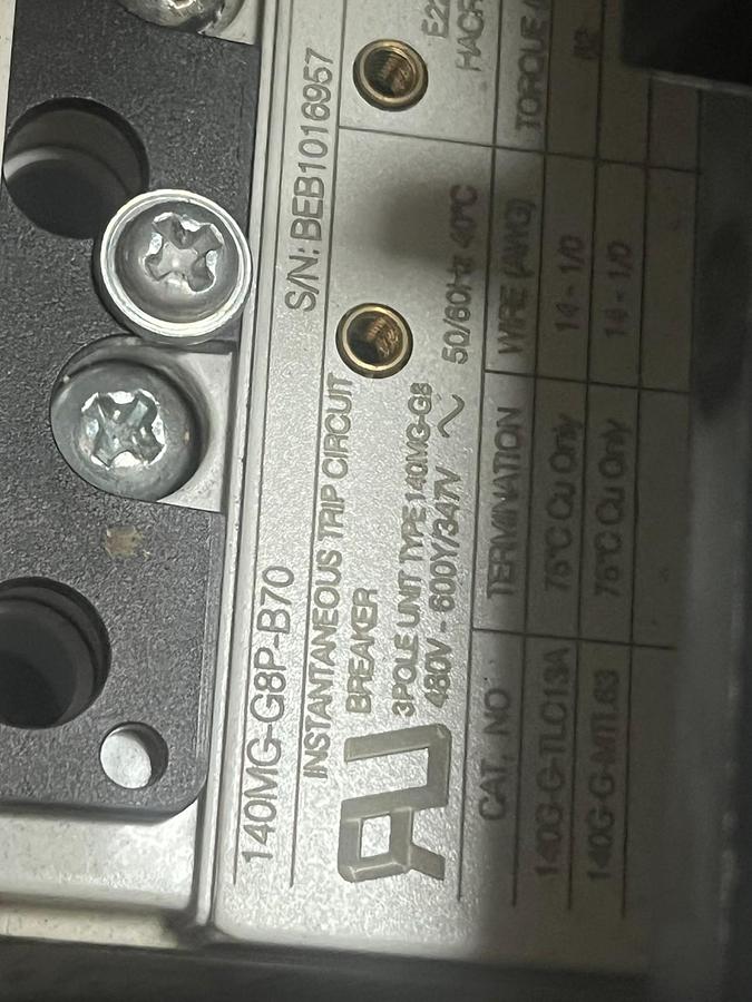Used Allen-Bradley 2113B-BABD-7FEC2A-37TGA MCC Bucket 2HP 480V Size 1 Starter 140MG