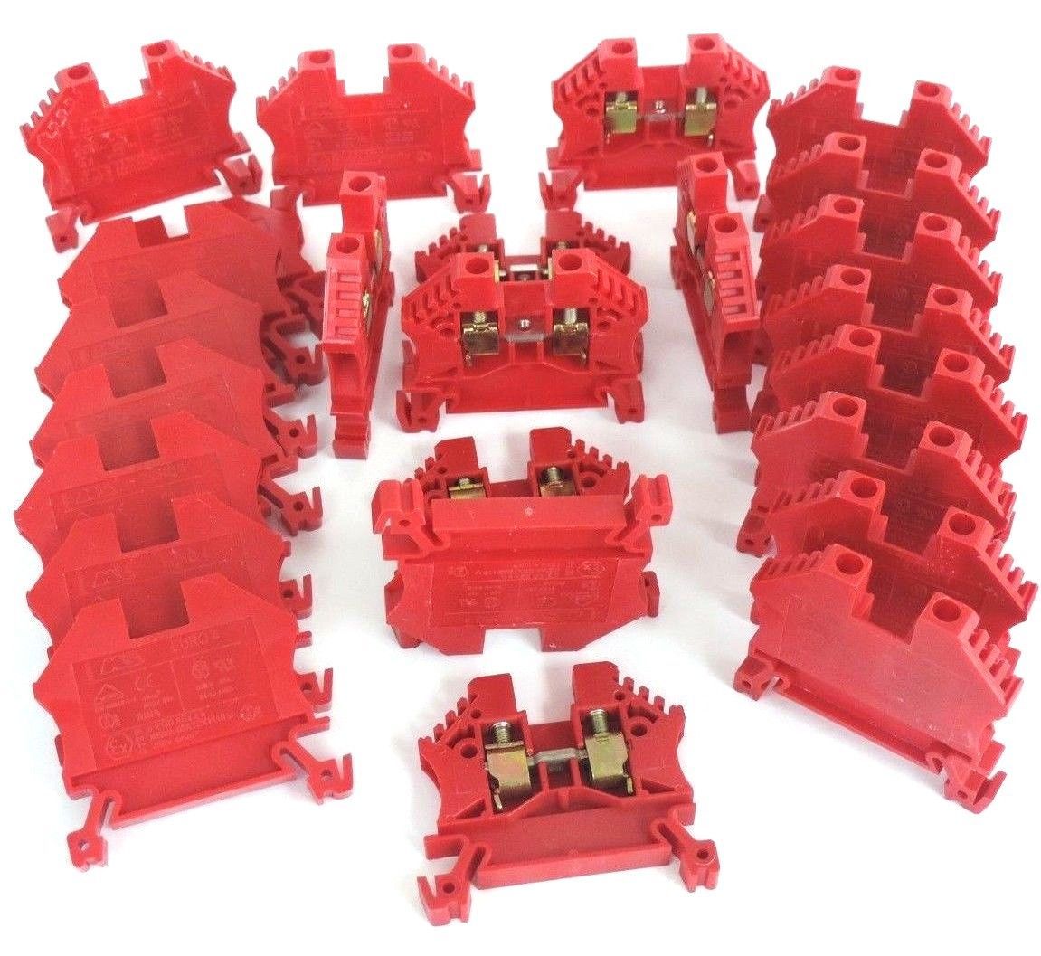 Used LOT OF 25 MORSETTITALIA 43400-RD EURO 4 TERMINAL BLOCKS RED 43400RD