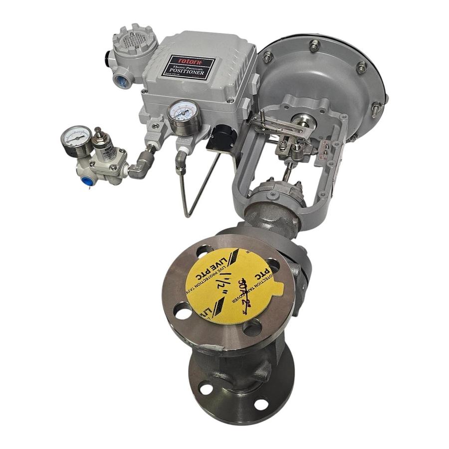 Koso 501T 1.5"x1.5" S/S Control Globe Valve w/ Rotork YT-1000 E/P Positioner NEW