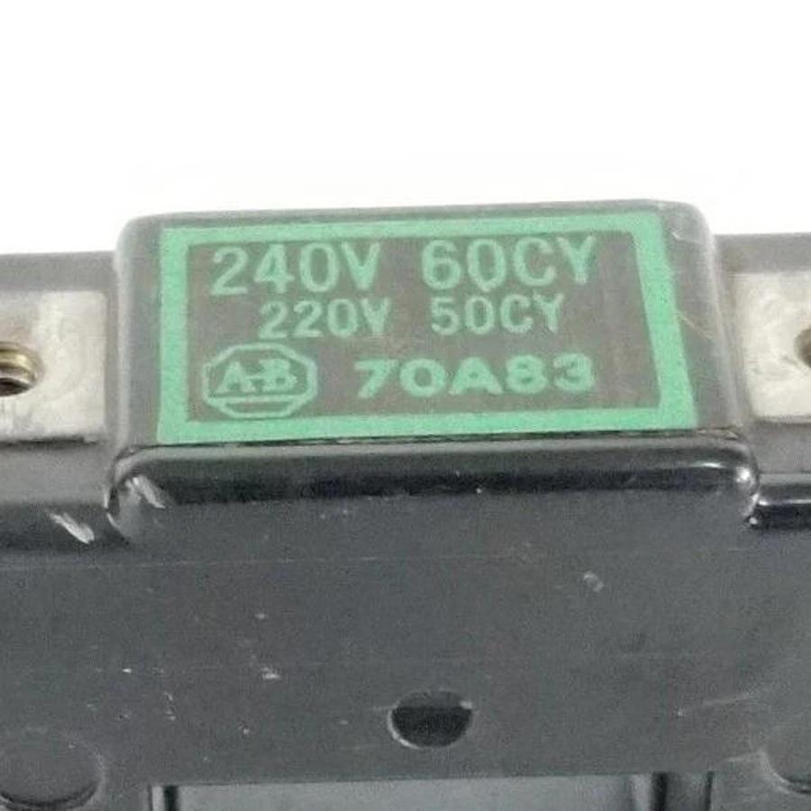 Used ALLEN BRADLEY 70A83 COIL 240V/60HZ 220V/50HZ, SIZE 0