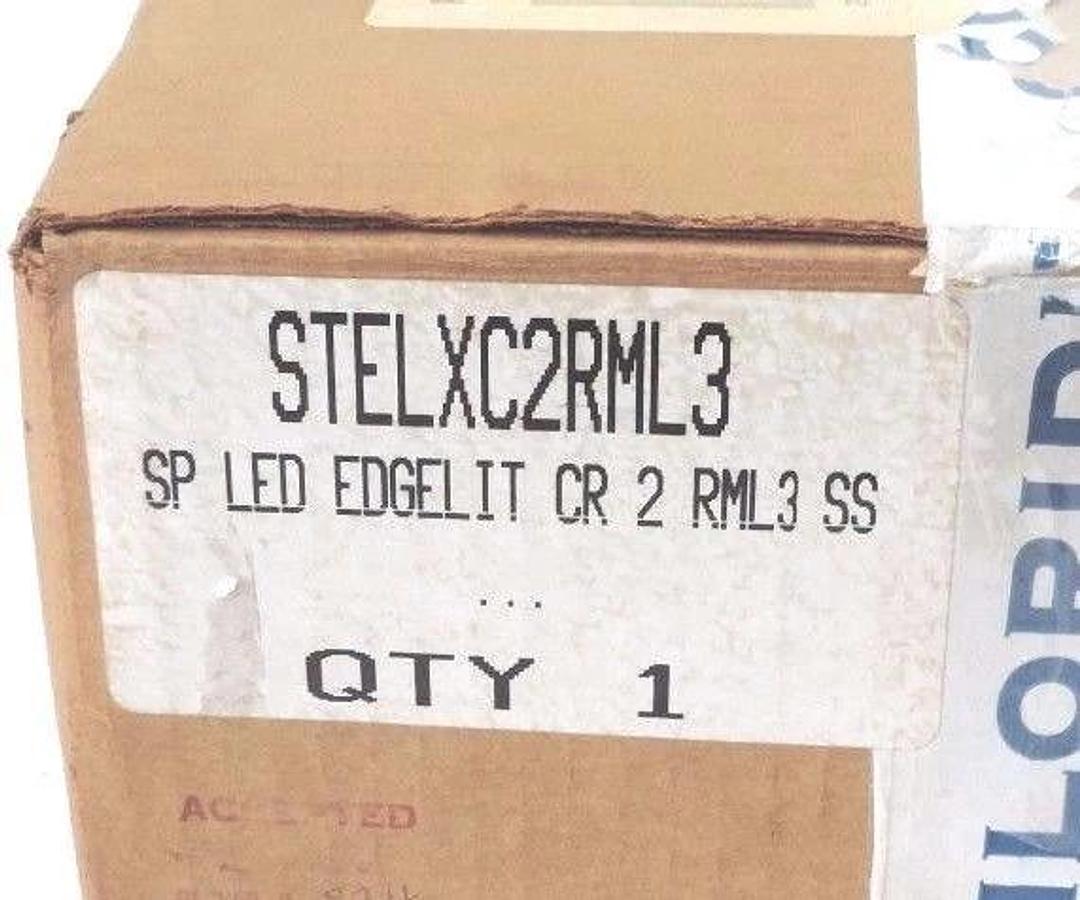 NIB CHLORIDE STELXC2RML3 STAINLESS STEEL EXIT SIGN SP LED EDGELIT CR 2 RML3 SS