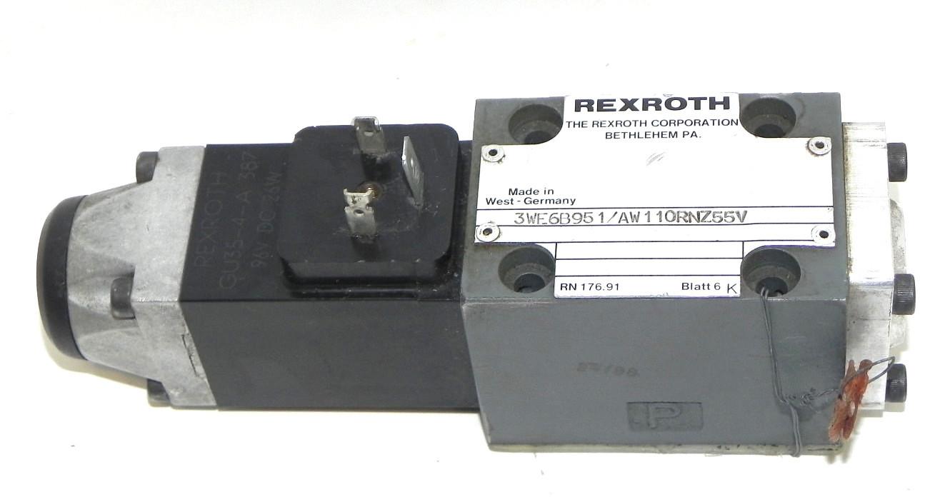Used REXROTH 3WE6B951/AW110RNZ55V DIRECTIONAL VALVE 3WE6B951