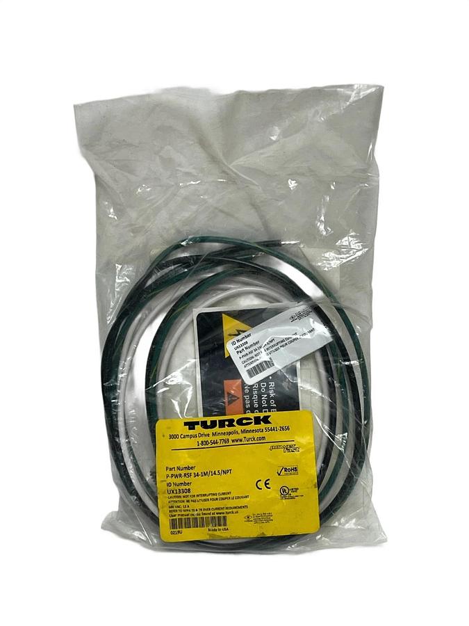 Used Turck P-PWR-RSF 34-1M/14.5/NPT (UX13308) 7/8" Power Receptacle 14AWG 1M - NSFS