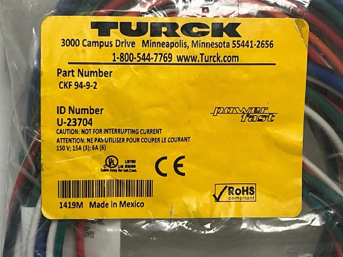 Turck CKF 94-9-2 Powerfast Receptacle 9-Pin 1-1/8" - NSMP