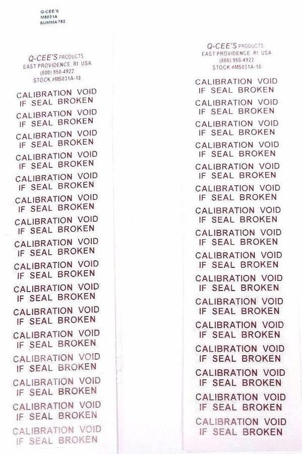 Used LOT OF 304 NEW Q-CEE'S STOCK # M5031A-18 LABELS M5031A, VOID IF SEAL BROKEN