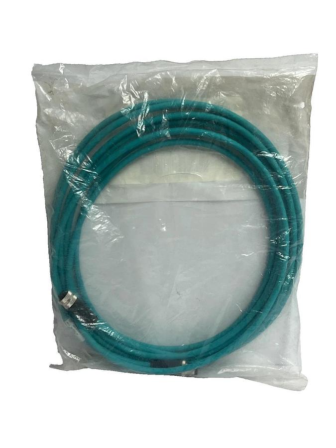 Used Allen-Bradley 1585D-M4TBDF-5 Ser. B Ethernet Patchcord M12 D-Code 5m 16.4ft Teal