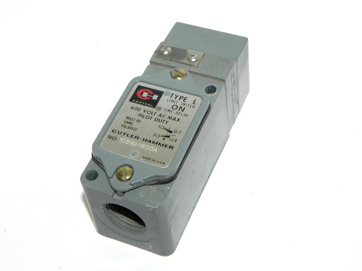 Used CUTLER-HAMMER 10316H1600A LIMIT SWITCH TYPE L