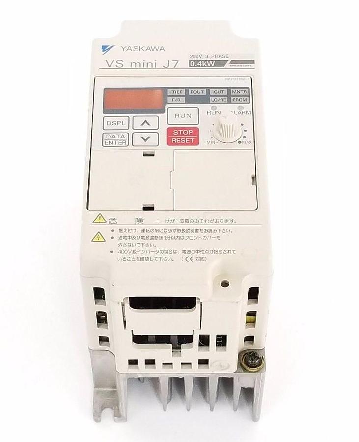 Used YASKAWA CIMR-J7AA20P4 VS MINI J7, 200V, 3-PHASE, 0.4KW, CIMRJ7AA20P4
