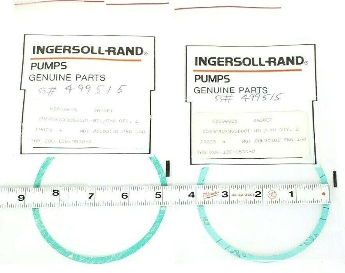 Used LOT OF 2 NEW INGERSOLL-RAND 2584A40X36SB001-NTL/SYN GASKETS 60636628