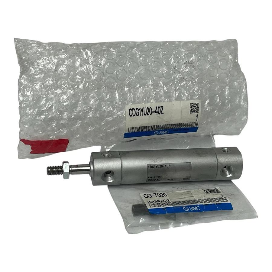 SMC CDG1YU20-40Z Air Cylinder 20mm Bore 40mm Stroke & CG9Z02 Clevis New Surplus