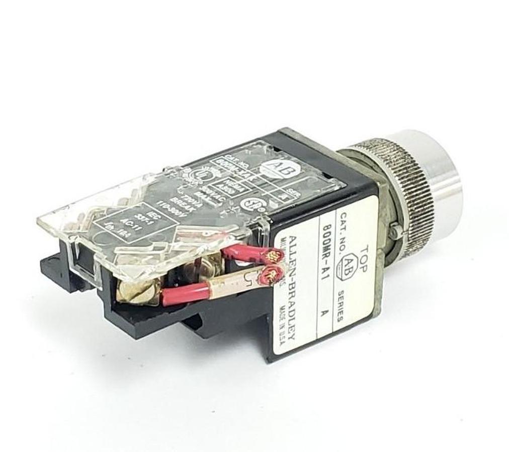 Used ALLEN BRADLEY 800MR-A1 PUSHBUTTON FLUSH 2POS MOM GREEN  800M-XAK SER. A