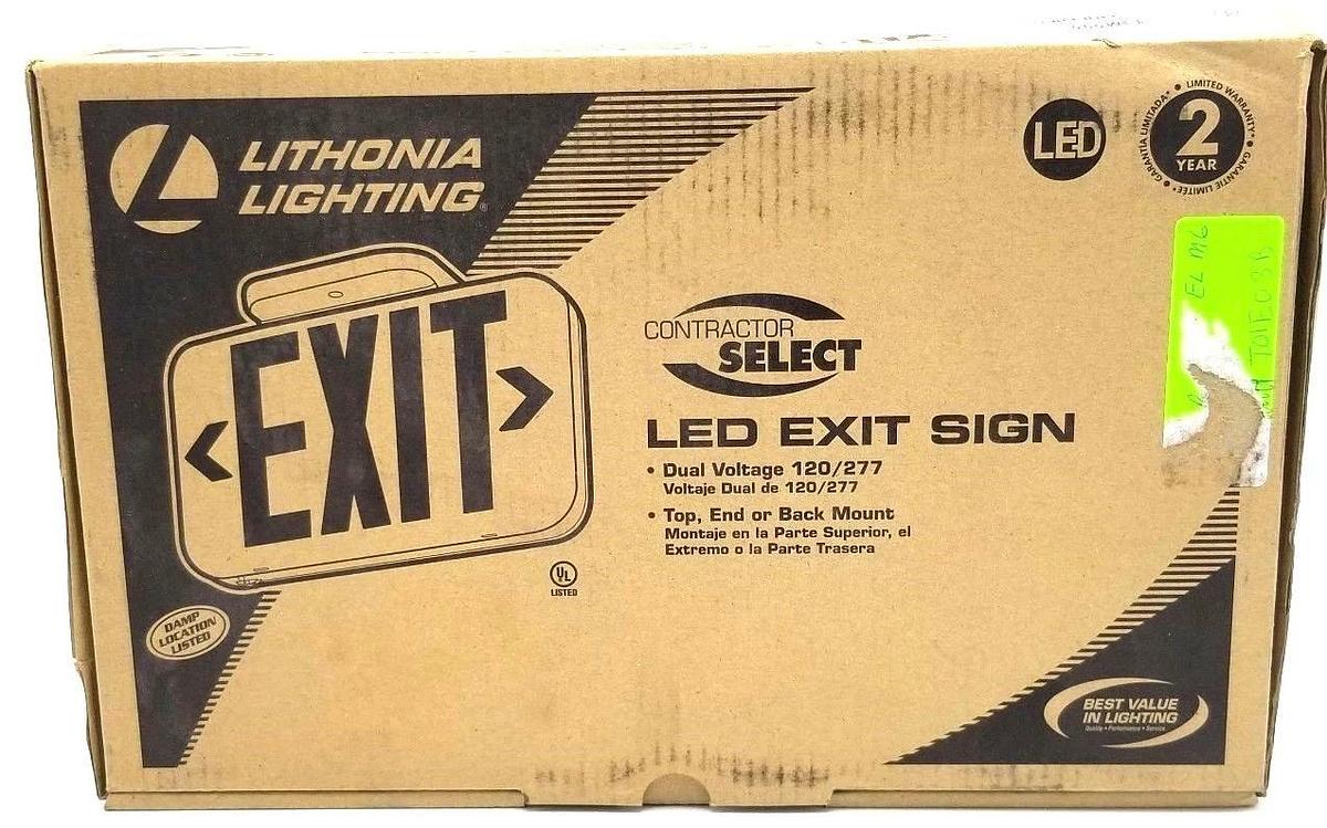 NIB LITHONIA LIGHTING EXR LED EL M6 EXIT SIGN