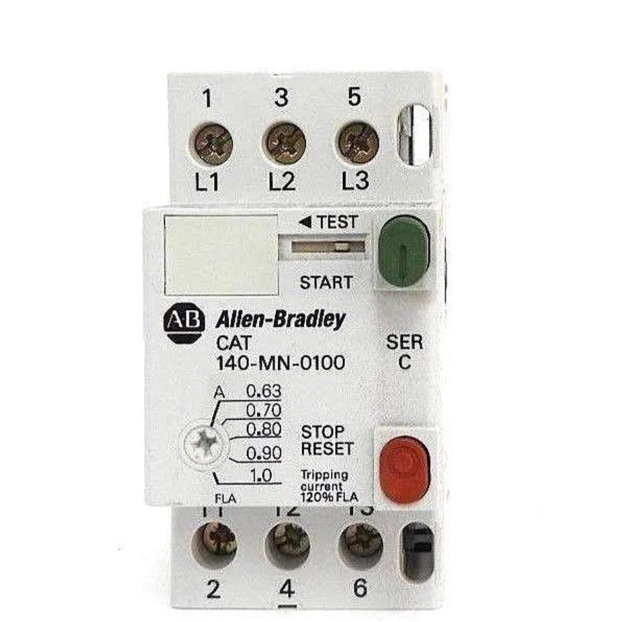 Used ALLEN BRADLEY 140-MN-0100 MAN. MOTOR STARTER / CIRCUIT BREAKER SER. C, 0.63A-1A