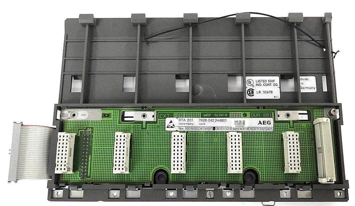 Used AEG MODICON DTA 201 7628-042.244801 SECONDARY RACK 5-SLOT REV. 08