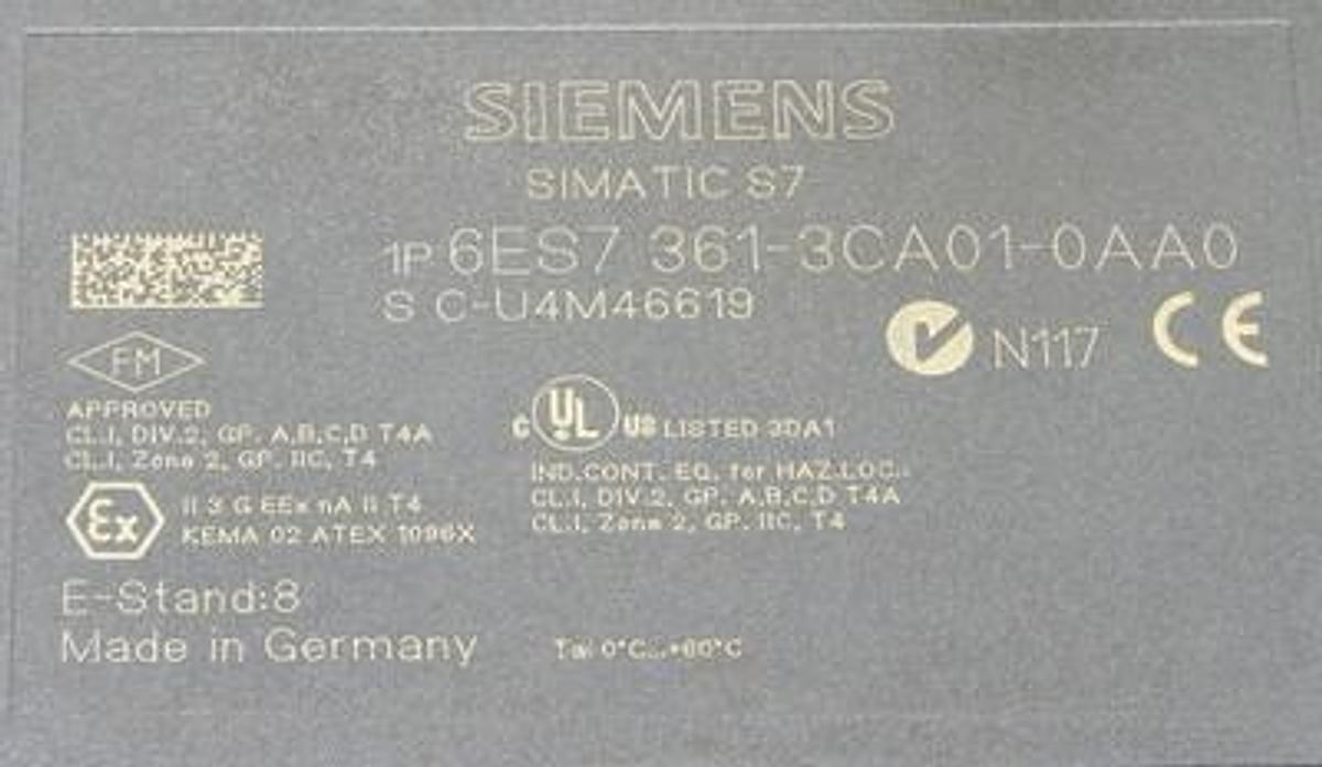Used SIEMENS 6ES7-361-3CA01-0AA0 EXPANSION MODULE FOR RACK S7300 6ES73613CA010AA0