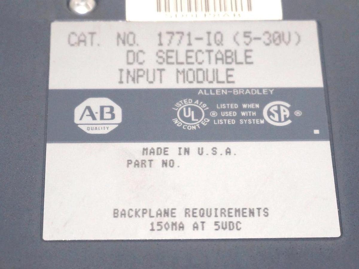 Used LOT OF 9 ALLEN BRADLEY 1771-IQ SELECTABLE INPUT MUDULES 5-30V 1771IQ