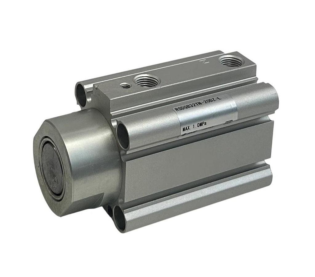Used SMC RSDQB32TN-20DZ-L / RSDQB32TN20DZL COMPACT STOPPER CYLINDER 20mm STROKE USNP