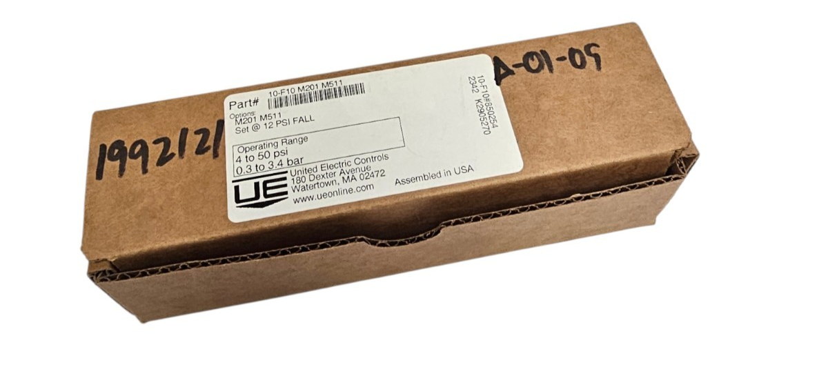 Used NIB UNITED ELECTRIC 10-F10 M201 M511 PRESSURE SWITCH 4-50PSI NSMP