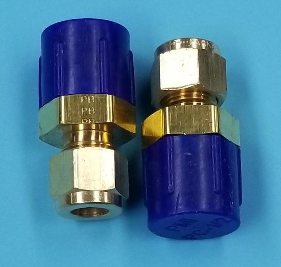 Used BOX OF 20 NEW PARKER 6MSC8N-B BRASS FITTINGS, 3/8" A-LOK X 1/2" MNPT, 6MSC8NB