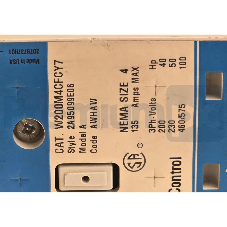 Used WESTINGHOUSE C-H W200M4CFCY7 - W200M4CFC NEMA SZ 4 ADVANTAGE STARTER 135A/120V