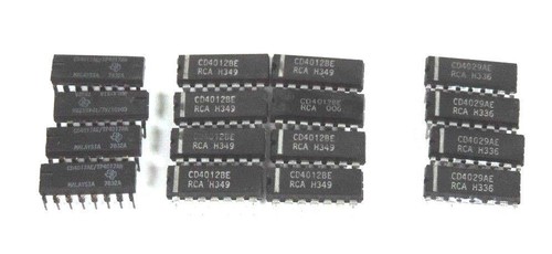 Used LOT OF 8 CD4012BE 14PIN LOT OF 4 CD4029AE 16PIN LOT OF 4 CD4017AE 16PIN CHIPS