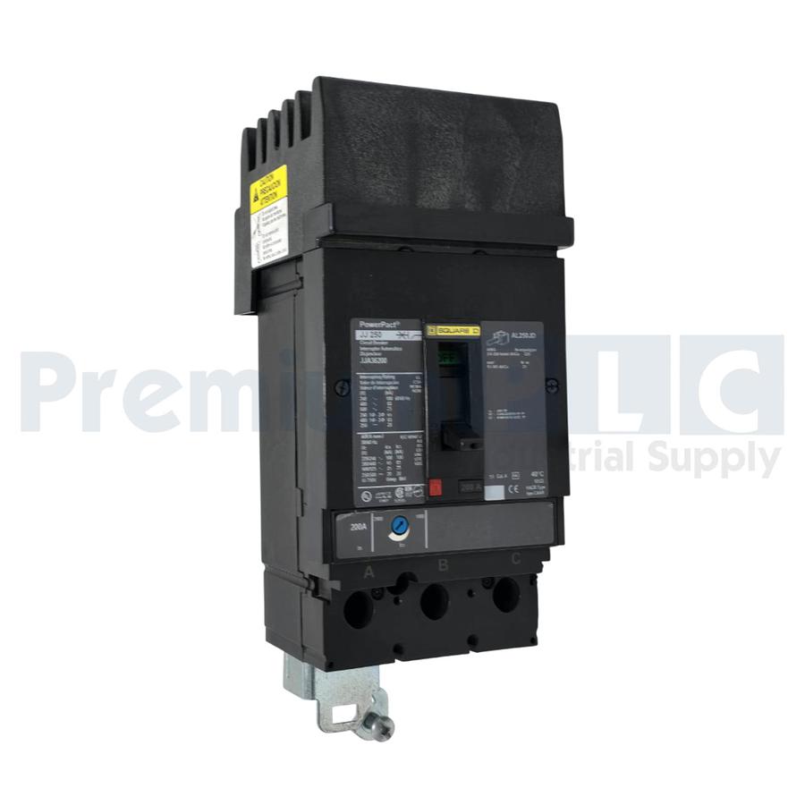 Used SQUARE D JJA36200 PowerPact JJ 250 CIRCUIT BREAKER 200A, 3-POLE, 600VAC NSNP