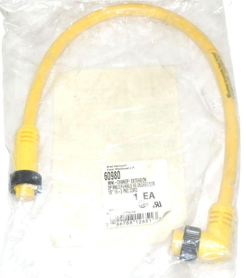 Used NEW BRAD HARRISON 60980 MINI-CHANGE EXTENSION 3P MALE/FEMALE 90 DEG. 18''