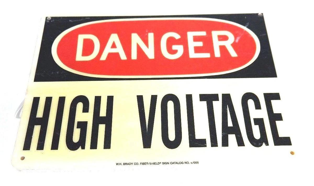 LOT OF 10 BRADY 4T665 "DANGER HIGH VOLTAGE" SIGNS 47005 10" X 14"