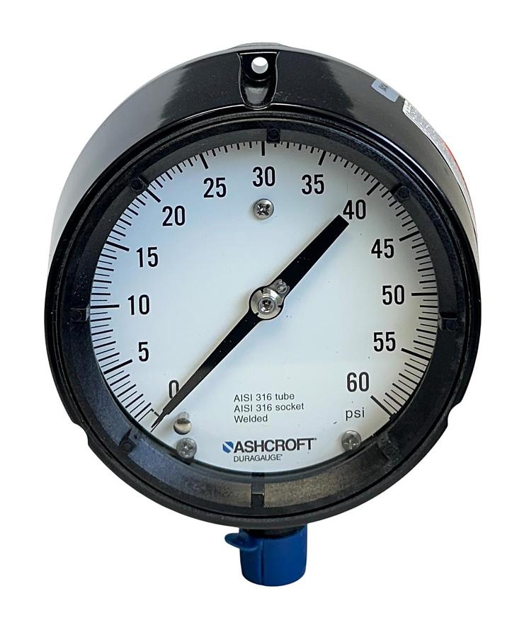 Used ASHCROFT 45-1279-SS-04L-60# / 451279SS04L60# DURAGAUGE PRESSURE 4-1/2'' 60# NSMP
