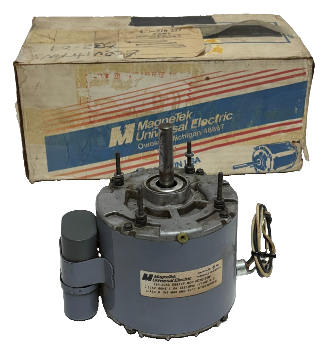 Used MagneTek Universal Electric DE2E125N 1/12HP 1625RPM 115V HVAC Blower Motor Used