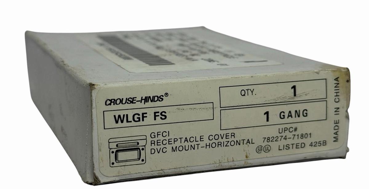 Used NIB CROUSE-HINDS WLGF FS RECEPTACLE COVER 1 GANG DVC MOUNT-HORIZONTAL