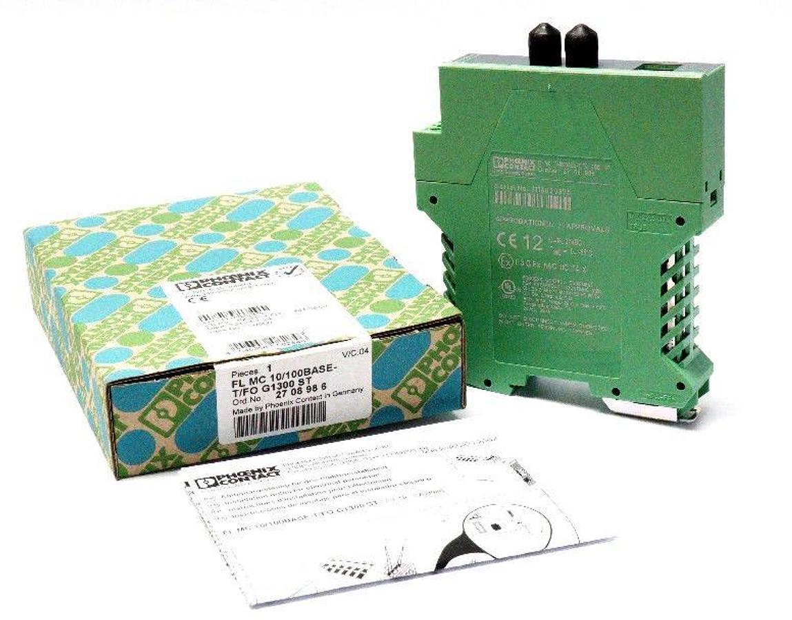 Used NIB PHOENIX CONTACT FL MC 10/100BASE-T/FO G1300 ST - 2708986 FO CONVERTER V/C 04