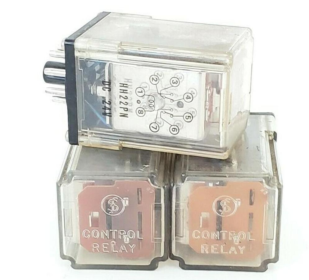 Used LOT OF 3 FUJI ELECTRIC HH22PN DC 24V CONTROL RELAYS HH22PNDC24V