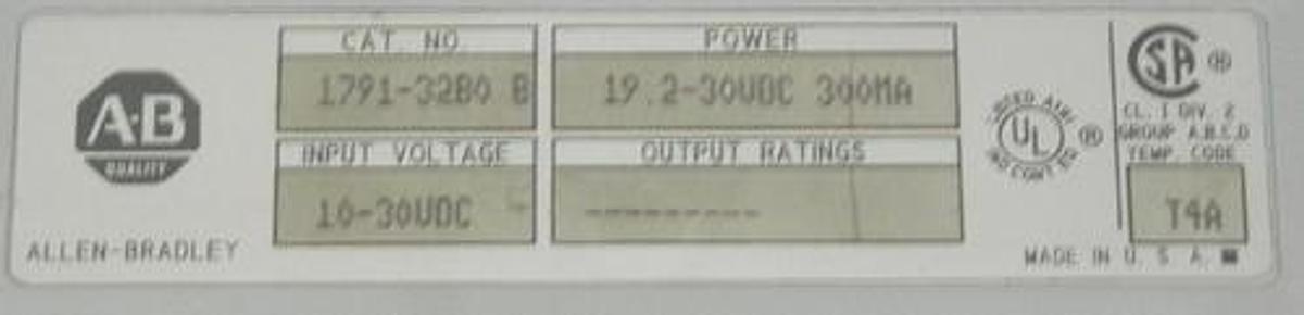 Used ALLEN BRADLEY 1791-32B0 B I/O BLOCK 179132B0 SER. B
