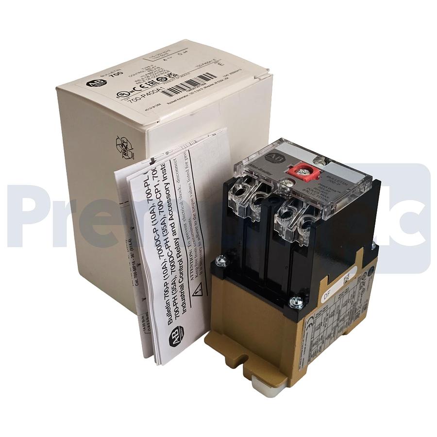 Used Allen-Bradley 700-P400A1 /E Type P Control Relay 110/120V AC Coil, 4 N.O. NSMP
